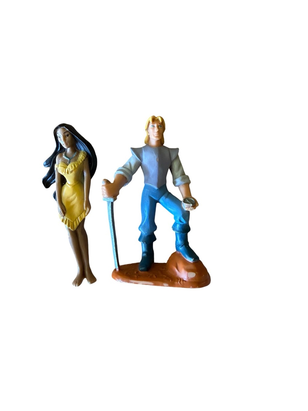Vintage Pocahontas and John smith pvc figures